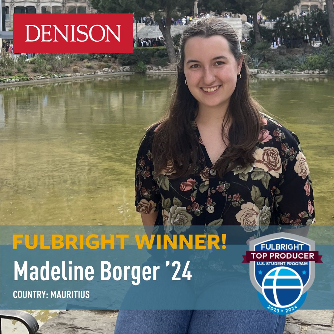 Our latest Fulbright winner is Madeline Borger '24, a politics and public affairs major with a minor in French, who has been awarded a 2024 grant to Mauritius. Congratulations, Madeline!