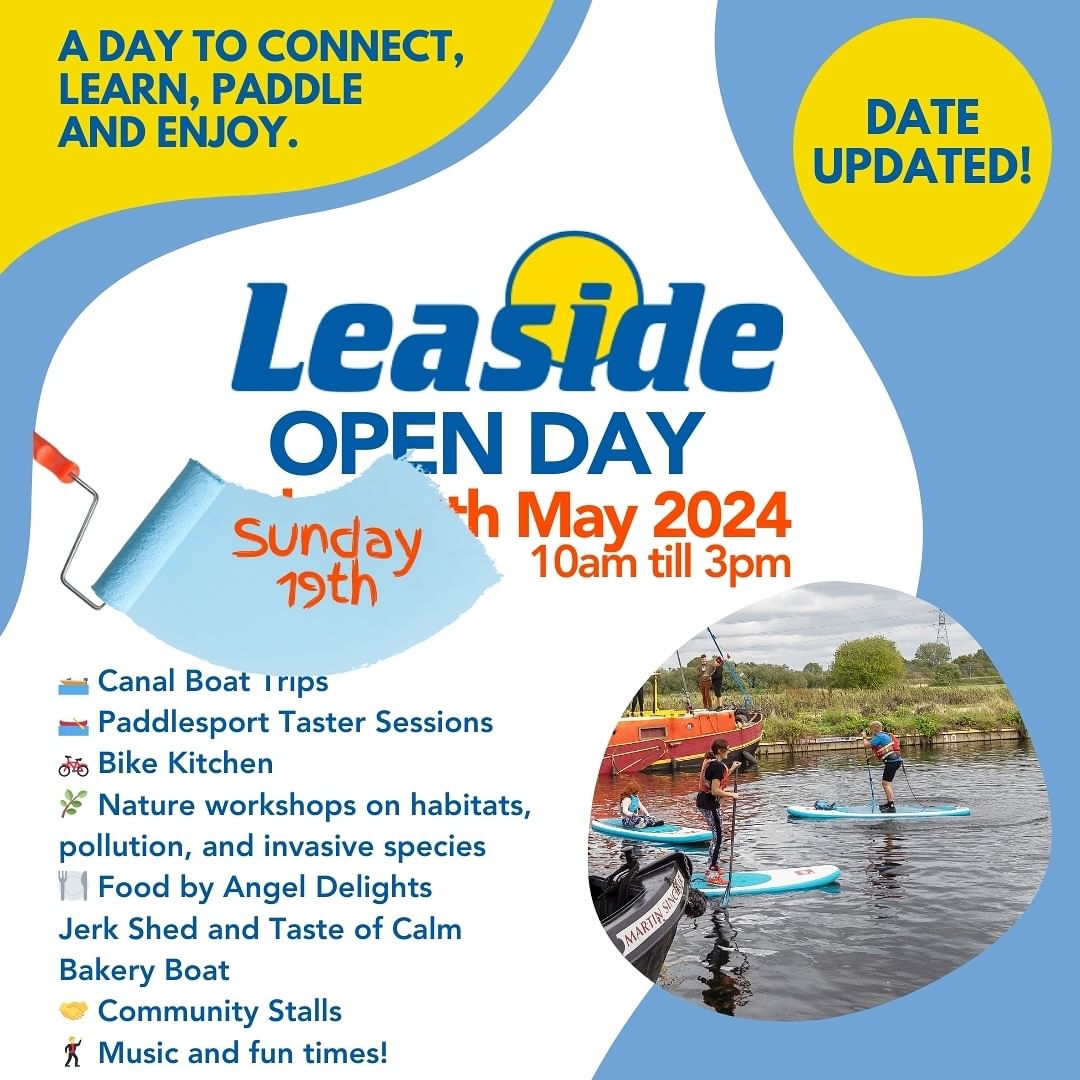 Visit @TheLeasideTrust's Open Day on Sunday 19 May from 10am-3pm, and enjoy canal boat trips and paddlesports taster sessions, environmental workshops, a drop-in bike kitchen, community stalls and tasty food. Free entry, but some activities cost £2. Visit their website for info!