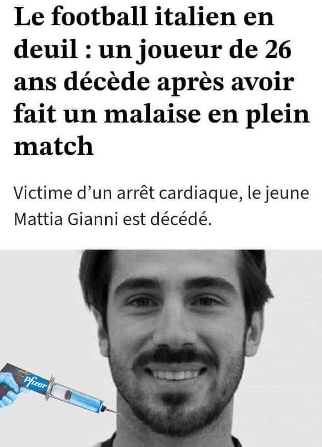 Plus un ☝🏼 #EffetsSecondaires #DiedSuddenly RIP 🪦 ilmessaggero.it/fr/deces_tragi…