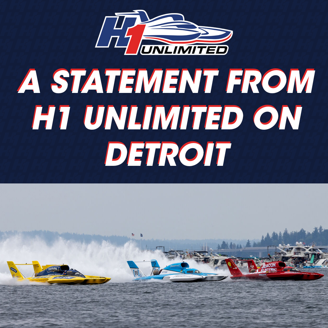 H1 Unlimited is disappointed to confirm that this year’s event at Detroit will not take place. Unfortunately, a title sponsor for the event was not able to be secured, but not for the countless hours of effort put forth by everyone involved in trying to bring this event back 1/2