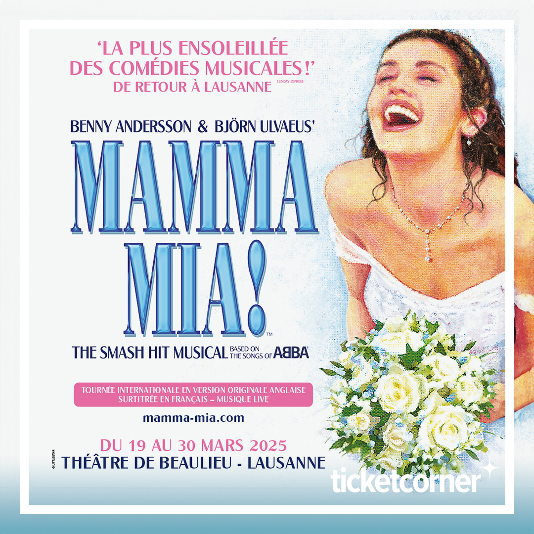 😍Du 19 au 30 mars 2025, @MammaMiaMusical la comédie musicale sur l'amour, la famille et l'amitié, transformera Beaulieu en île grecque☀️ ⭐Prévente Live Club: le 26 avril à 10h | live-club.ch 🎫Vente normale: le 29 avril 10h sur ticketcorner.ch/fr/artist/mamm… #Ticketcorner