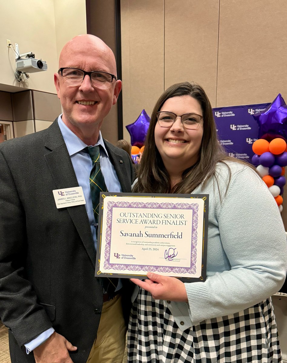 #UEHistoryNation (@uehistory) on Twitter photo Savanah's a finalist for the Outstanding Senior Service Award at UE. She has been amazing here and a really great student board member for the <a href="/VCHSHISTORY/">Vanderburgh County Historical Society</a> among very many other things. We are all so proud & we know that you're going to do great things at grad school! Congrats!!! Savanah's a finalist for the Outstanding Senior Service Award at UE. She has been amazing here and a really great student board member for the <a href="/VCHSHISTORY/">Vanderburgh County Historical Society</a> among very many other things. We are all so proud & we know that you're going to do great things at grad school! Congrats!!!