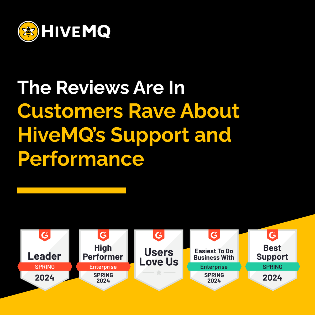 With HiveMQ, it's not just about delivering secure, scalable MQTT technology but also about ensuring that every user experience exceeds expectations. Customers on G2 rave about HiveMQ. 🐝 loom.ly/4MmGAGE 🐝 #MQTT #IIoT #IoT