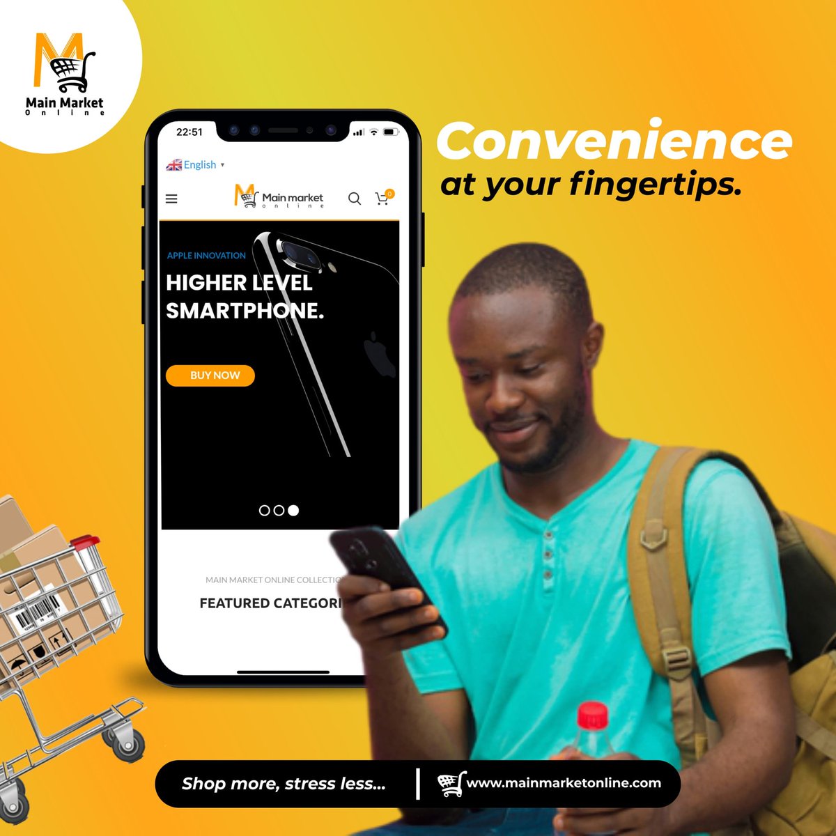 Convenience at your fingertips! With MainMarketOnline, shop from the comfort of your home and enjoy doorstep delivery. #convenience #onlineordering #shoplocal #easypurchase #MMO #MainMarketOnline #OnlineShop
