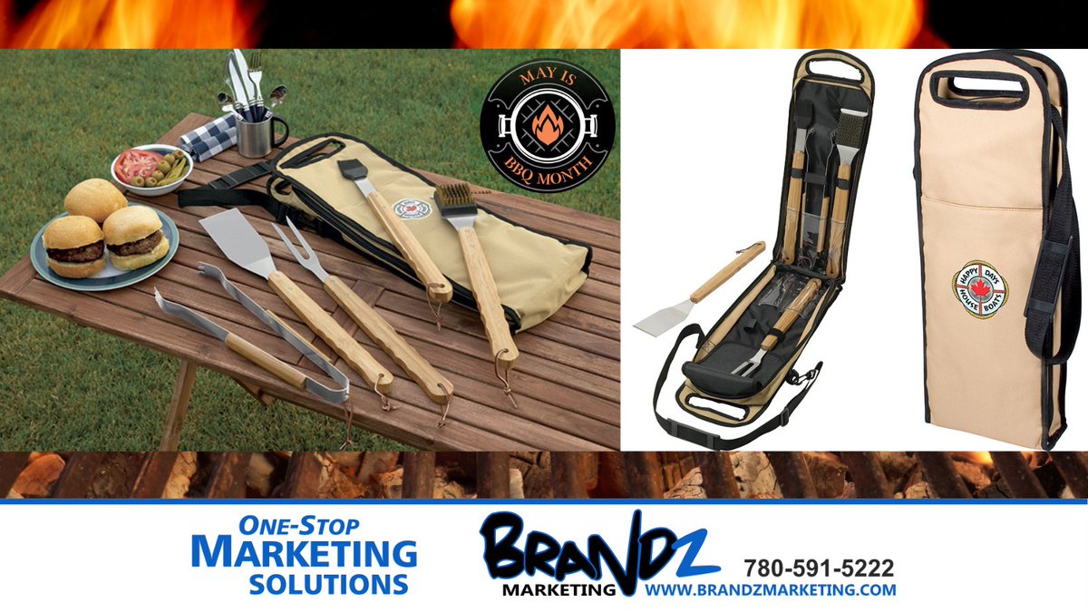 May is BBQ Month! We have this great 5 Piece Bamboo BBQ Set, add your logo to the case. Minimum order starts at 12 pieces. Contact our office for a quote!

#bbqsets #bbqseaoning #bbqsauce #BrandedMerch #swag #marketing #promoproducts #brandedproducts