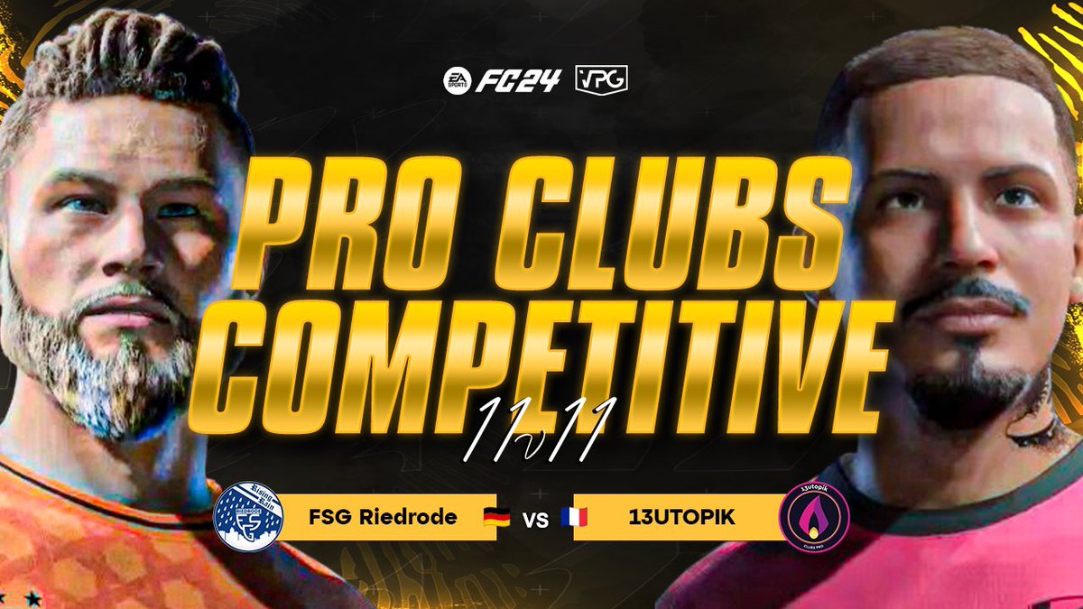 🔥 Competitive Pro Clubs 11v11 🏆 @VPGPremier ⚽️ @EASPORTSFC ℹ️ 20:45 UK Live 📺 🇩🇪 @RisingRain_ 🇫🇷 @13Utopik_eFoot 🎙️ Presented by @GeorgeOverton_ youtube.com/virtualprogami… 🦁 Let the games begin! 🇩🇪 FSG @WerderSIMONGK @SkrrrrBerou @casuals1994 @ericsn__ @sanji_xzy…