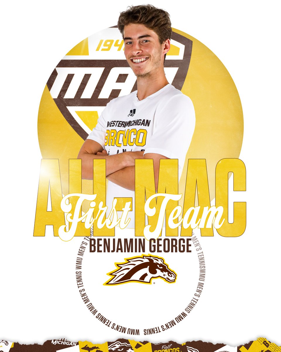 Congratulations to Benjamin George on being named First Team All-MAC! George was 10-0 in MAC singles and 6-4 in MAC doubles as he helped the Broncos win their 29th MAC Regular Season Championship!