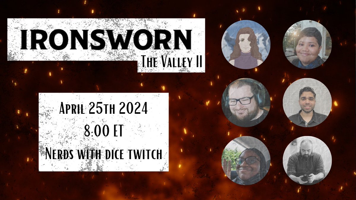 Hey nerds! Exciting news, Ironsworn season 2 will be premiering today! Be there or face the valley alone 

#ttrpg #ttrpgcommunity