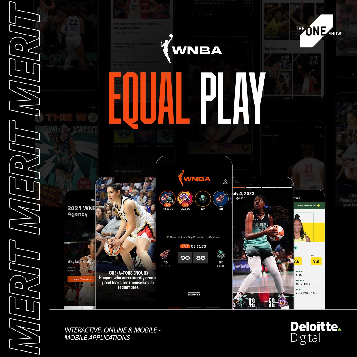 🏆 We have been recognized by The One Show with a Merit Award in Mobile Applications for our work with the WNBA! 🏀 Thank you to @TheOneClub for this honor, and congratulations to our entire #DeloitteDigital team and the @WNBA! deloi.tt/3W1COoA