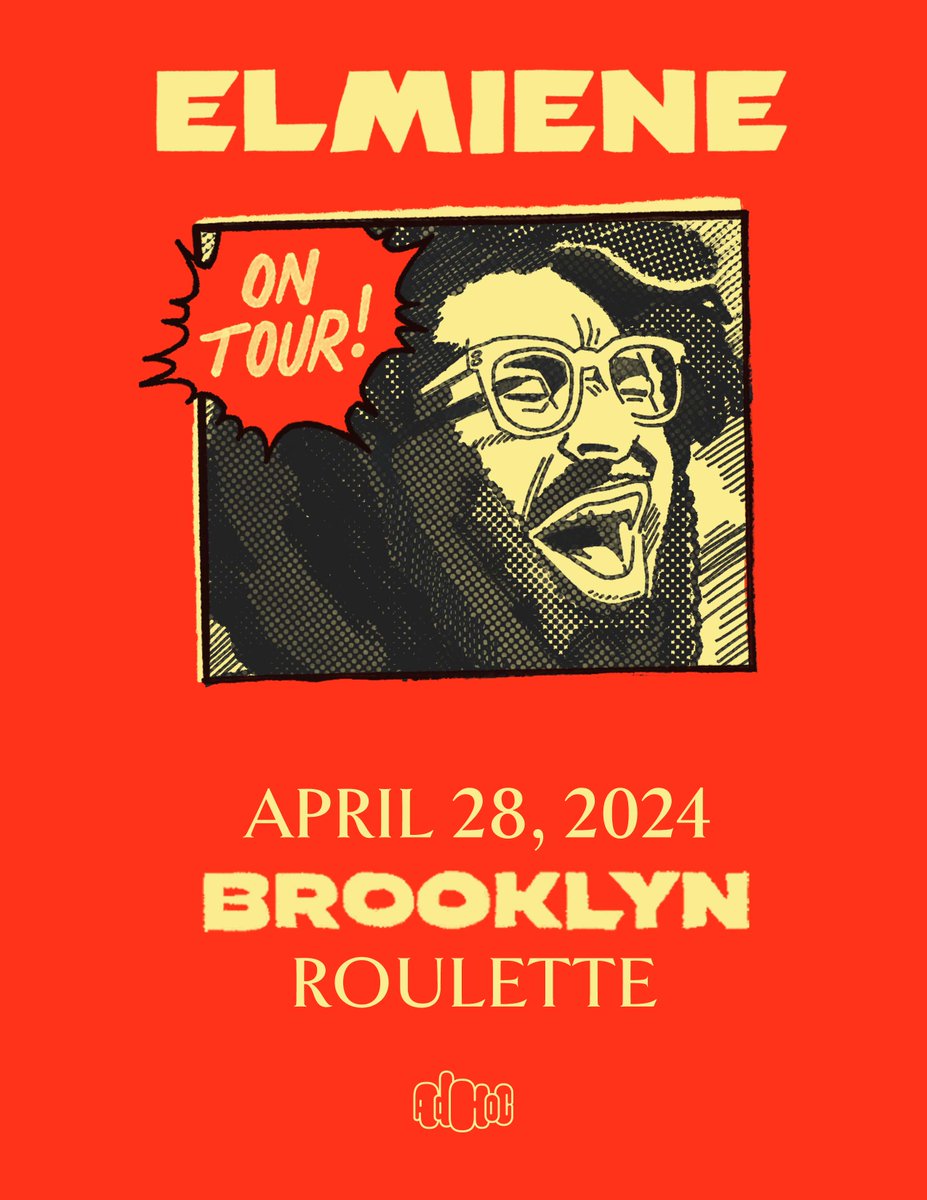 THIS SUNDAY 4/28! @_Elmiene_ plays a sold out show in Brooklyn at @Roulette_NYC — set times below: 8:00 PM - Doors 9:00 PM - Elmiene hope you got your tix, see u there 👋