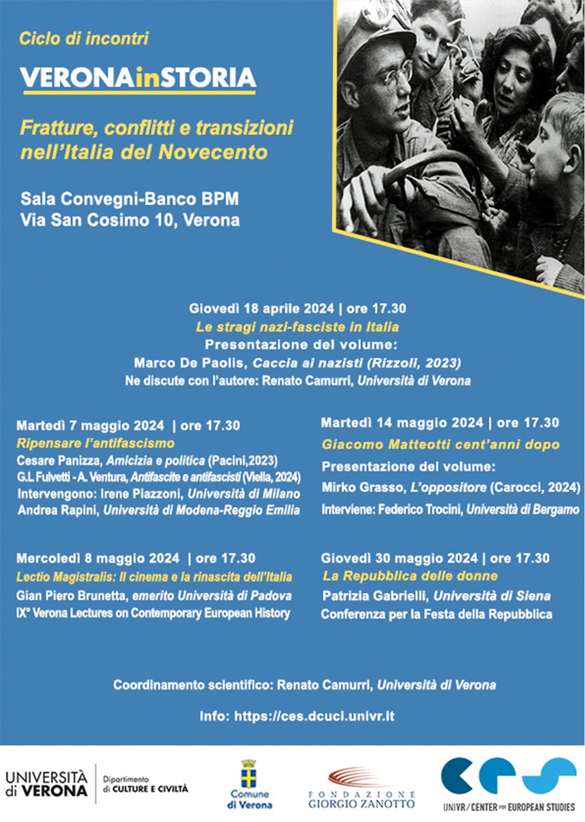 GioB1974's tweet photo. Un ciclo di incontri già iniziato ma che offrirà ancora molti appuntamenti interessanti, con ingresso libero. Anticipo che non sarà possibile lo streaming per problemi tecnici ma che faremo il possibile per mettere a disposizione le registrazioni sul canale Youtube del @CesUnivr https://t.co/fj8e3jSqZN