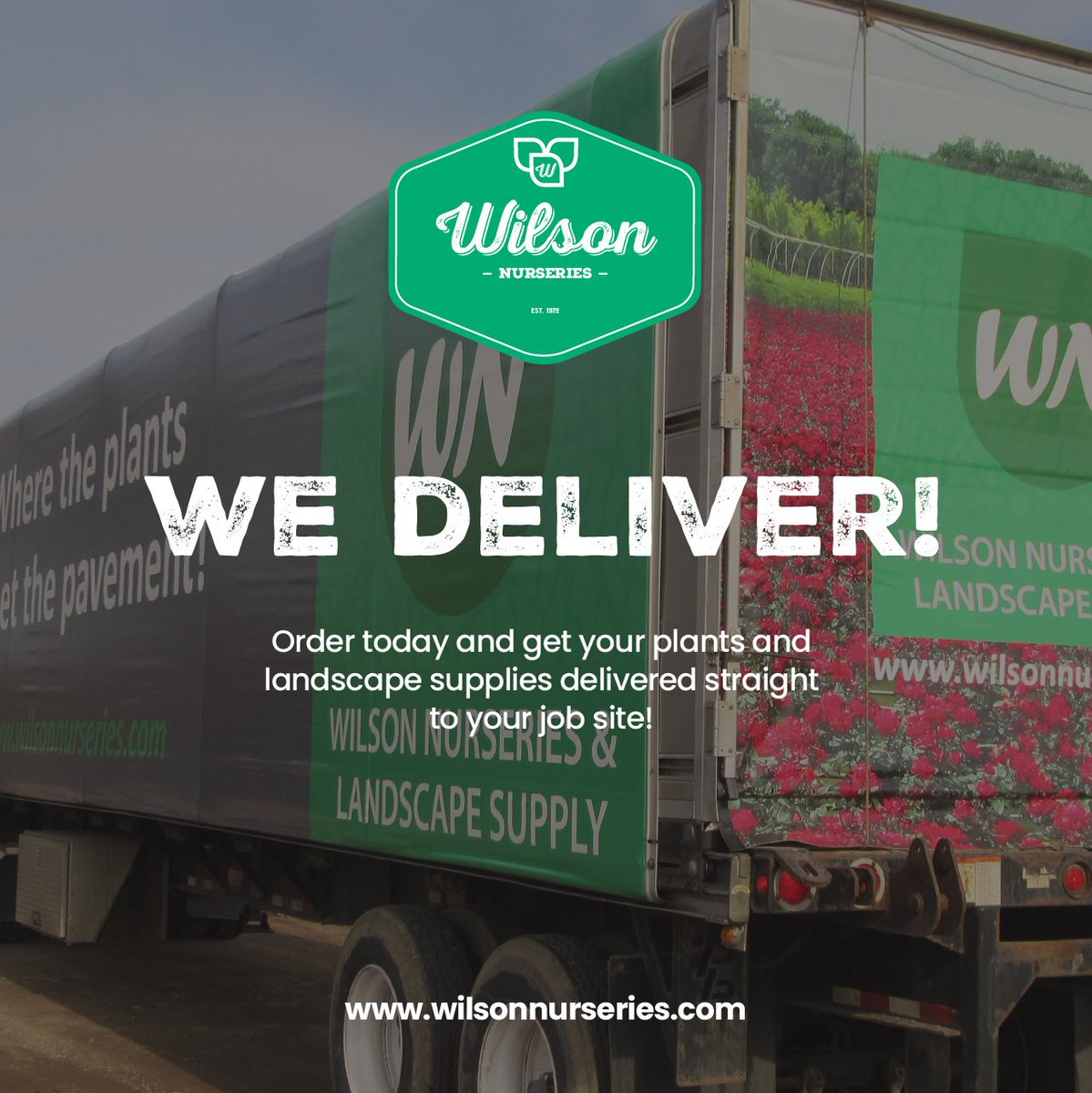 Our deliveries are able to be shipped all over the greater Chicago area! Shipping straight to your job site makes planting easier than ever. Order today!
-
-
-
 #plantnursery #plants #gardening #wilsonnurseries #chicago #illinois
