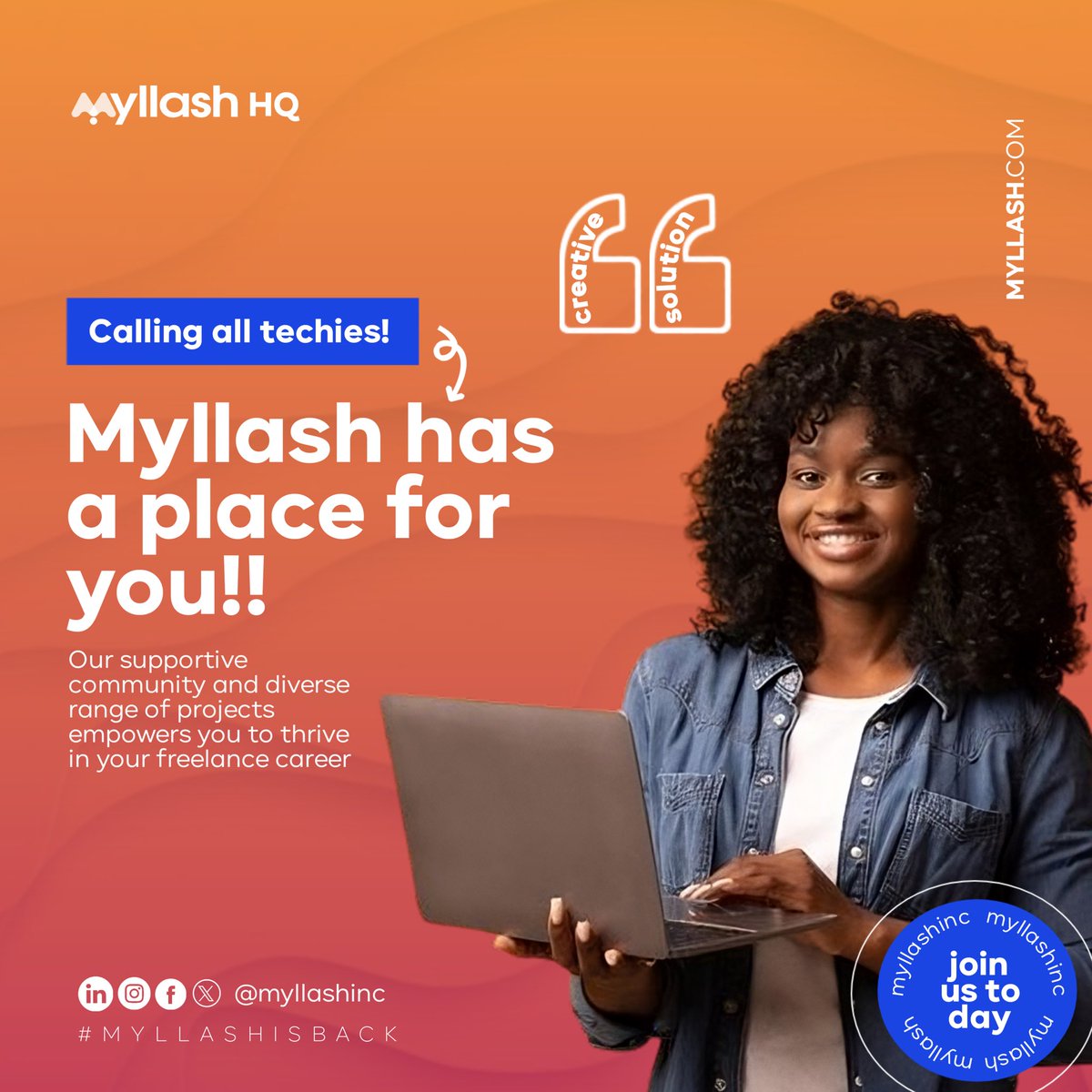 Let your creativity shine with Myllash HQ! Join our community of talented designers and turn your ideas into captivating visuals that leave a lasting impression 
.
#myllashhq #myllash #techcompany #softwaresolutions #creativemind #innovation #freelance