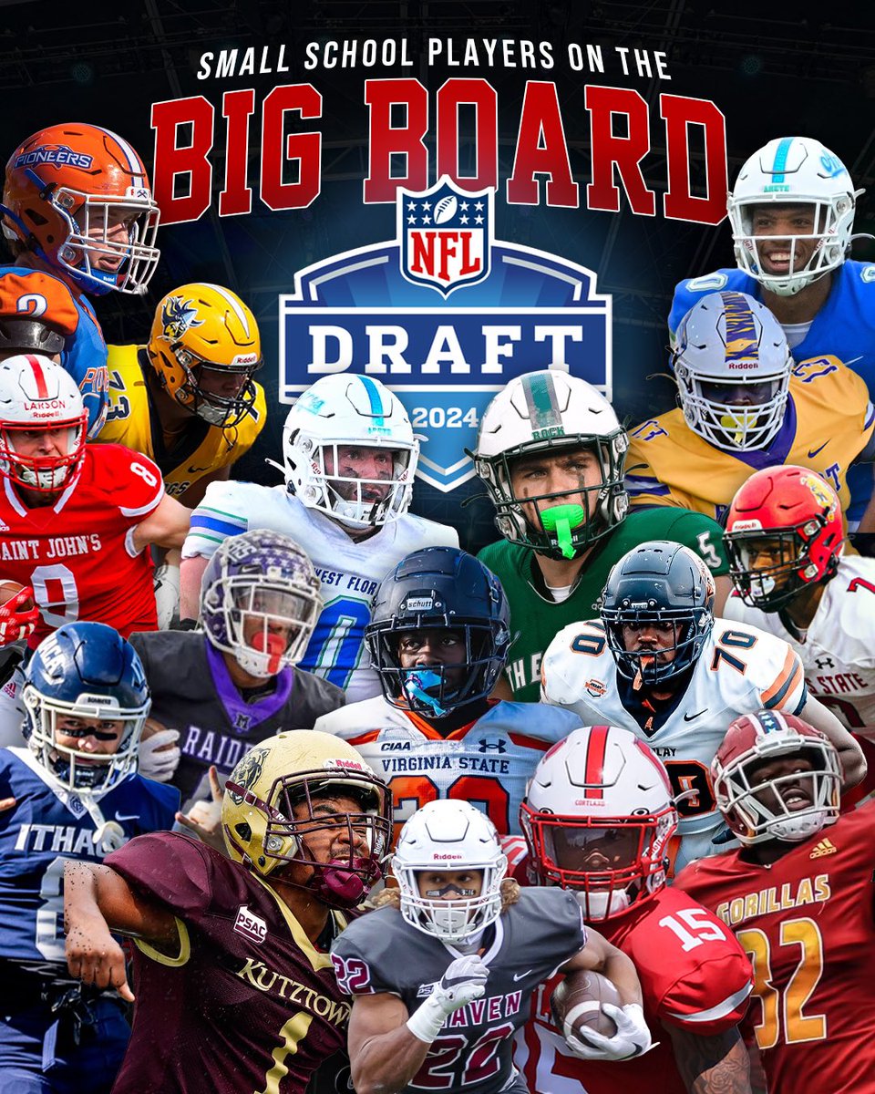 1️⃣6️⃣ Small-School Players on the Big Board from @PFN365 for the #NFLDraft These are the highest rated prospects from across the country according to over 70 draft boards Full list: bit.ly/3QhYdGu