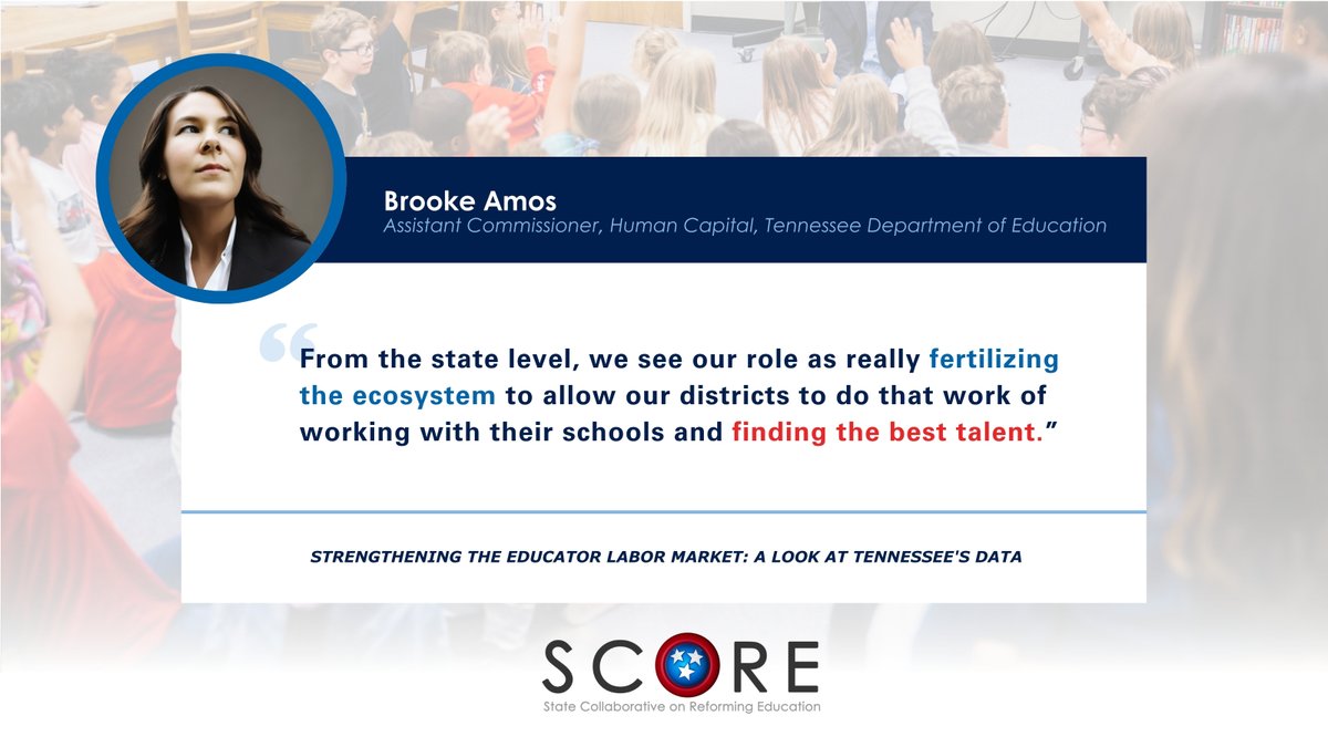 Brooke Amos with @tnedu knows that prioritizing teacher retention is critical & understands the costs —financially & otherwise — to replace a teacher. Catch a clip of her discussing TDOE's role in removing potential barriers for school districts. Watch: youtu.be/wJyWkycmAIA?fe…