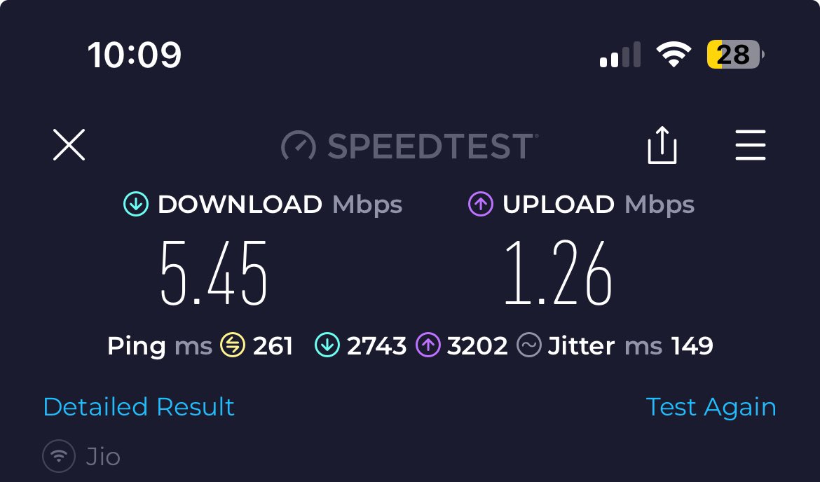 Jio air fiber does good marketing  saying they give a speed of 100 mbps but end up with not more than 6 mbps it’s a scam like seriously I want this to reach to the higher officials #help #JioCinema #jio #JioFiber #JioTrue5G #RelianceFoundation #fake