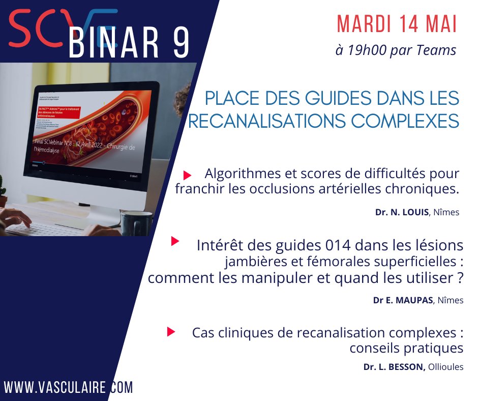 SCVE_fr's tweet image. A vos agendas ! SCVEbinar#9 : Place des guides dans les recanalisations complexes
Mardi 14 mai à 19h via Teams
Lien de connexion : teams.microsoft.com/l/meetup-join/…