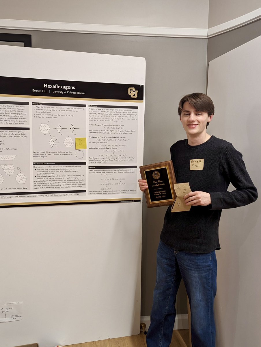 Check out photos from Saturday’s Undergrad Research Expo @CUBoulder! ⚛️🚀🧮 Best Poster Awards 🏆 Nicholas Golden, Physics 🏆 Delaney Lee-Bellows, Astrophysical & Planetary Sciences 🏆 Emmett Fitz, Mathematics Funding provided by the @cuartssciences Dean’s Innovation Grant.