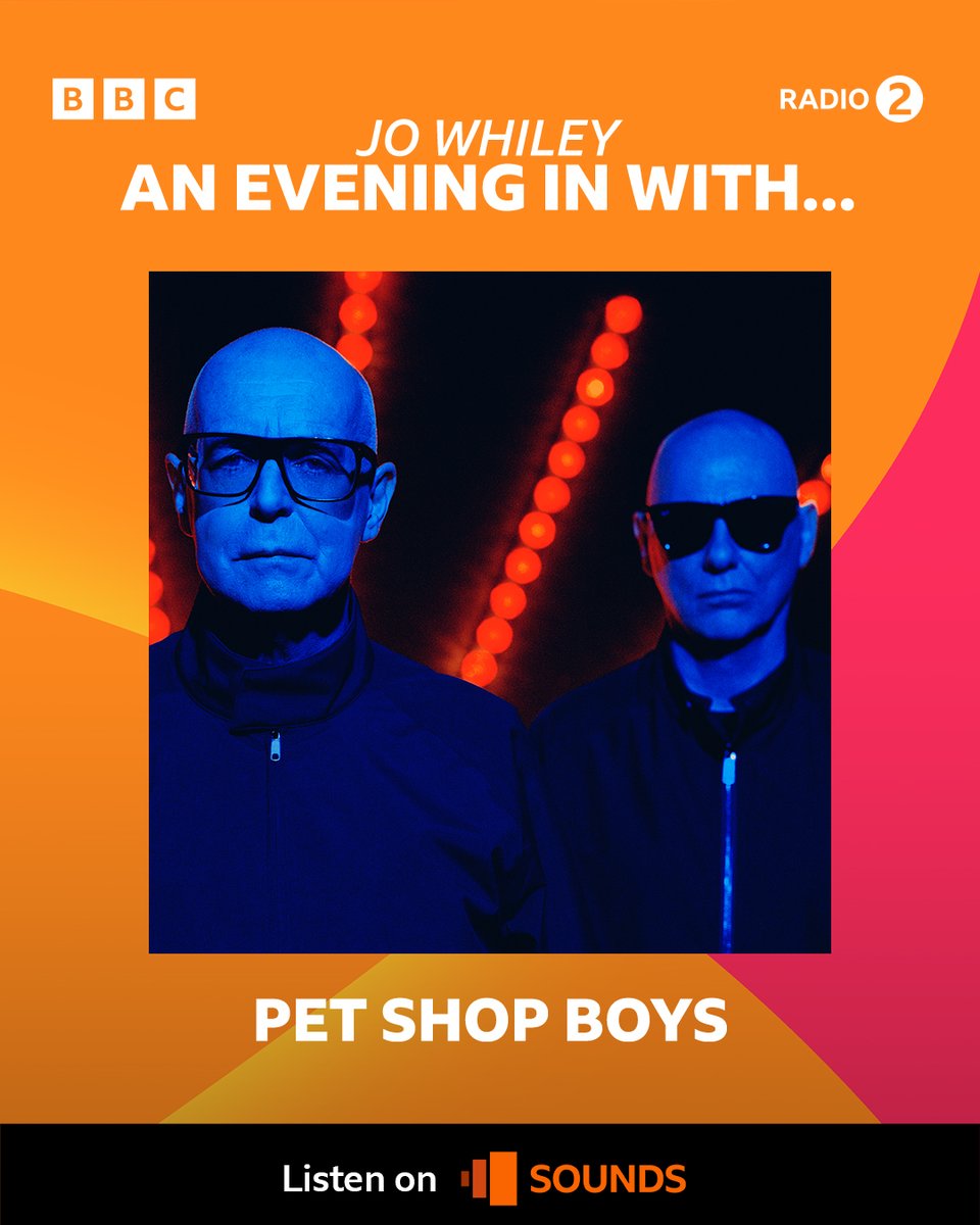 Neil and Chris will be co-hosting “An Evening In with Pet Shop Boys” along with @jowhiley on @BBCRadio2 tonight. Tune in from 8pm BST at the link below. bbc.co.uk/programmes/m00… #PetText