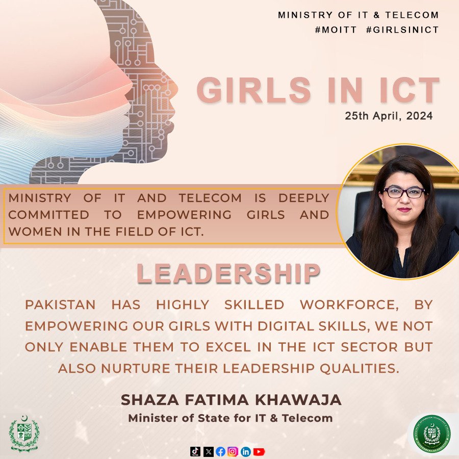 'It is crucial that we harness the talent and leadership abilities of our girls and young women, who constitute more than 51% of our population. By doing so, we can propel the growth and prosperity of our nation in the digital age. ' @ShazaFK

#MOITT #GirlsInICT