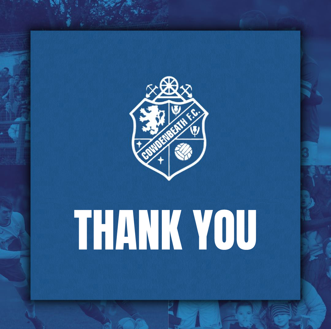 𝐓𝐇𝐀𝐍𝐊 𝐘𝐎𝐔

Now the season is over, Cowdenbeath FC would like to take this opportunity to say thank you to all the fans, volunteers, sponsors and local businesses who have supported and contributed to the Club over the past season 💙