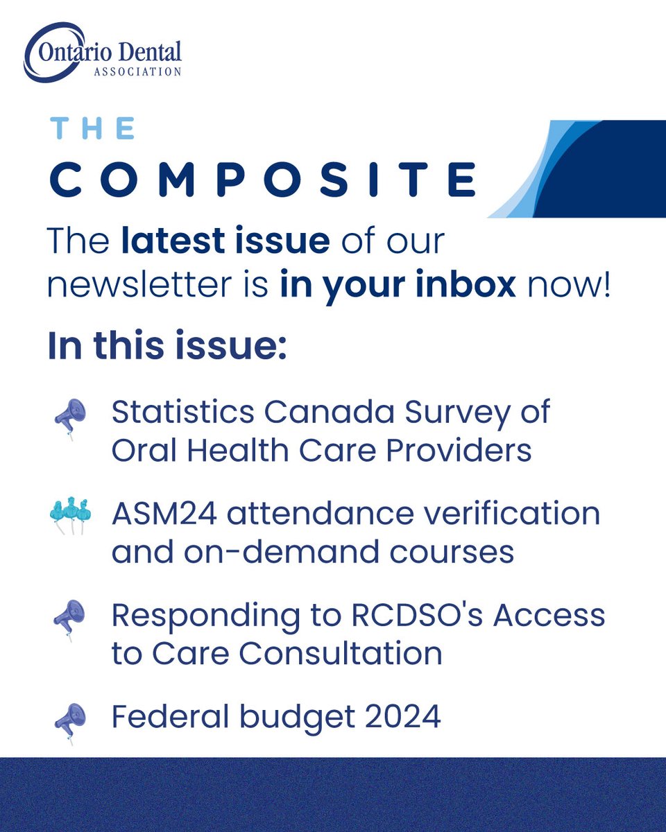 The latest edition of The Composite is in your inboxes now! Members can also read it and previous issues online here: oda.ca/composite Here are some of the highlights for this week's newsletter.
