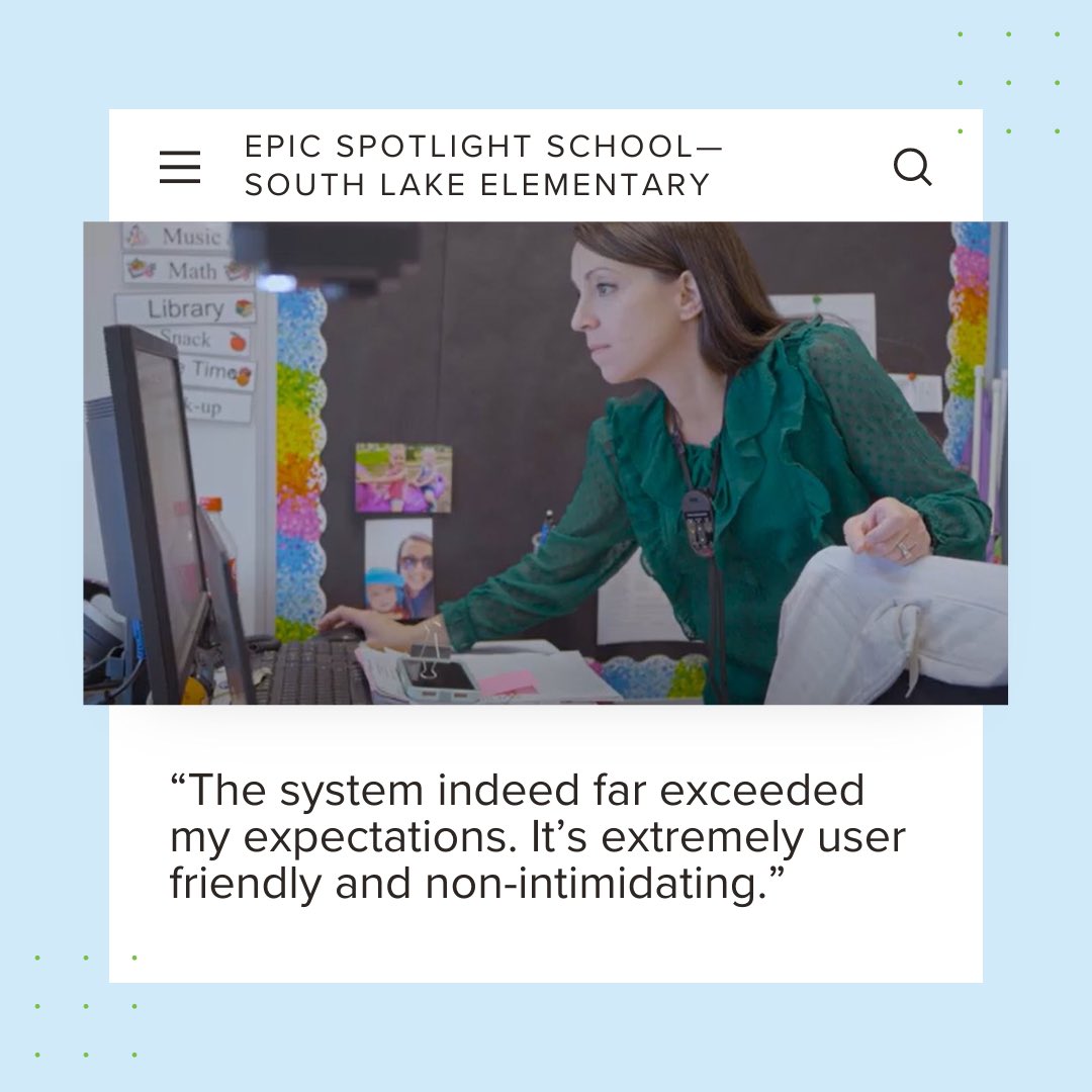 AudioEnhancemnt's tweet image. “The system indeed far exceeded my expectations. It’s extremely user friendly and non-intimidating.” -Jennifer Brockwell, Principal, South Lake Elementary School

#EPICSystem #AudioEnhancement #EdTech