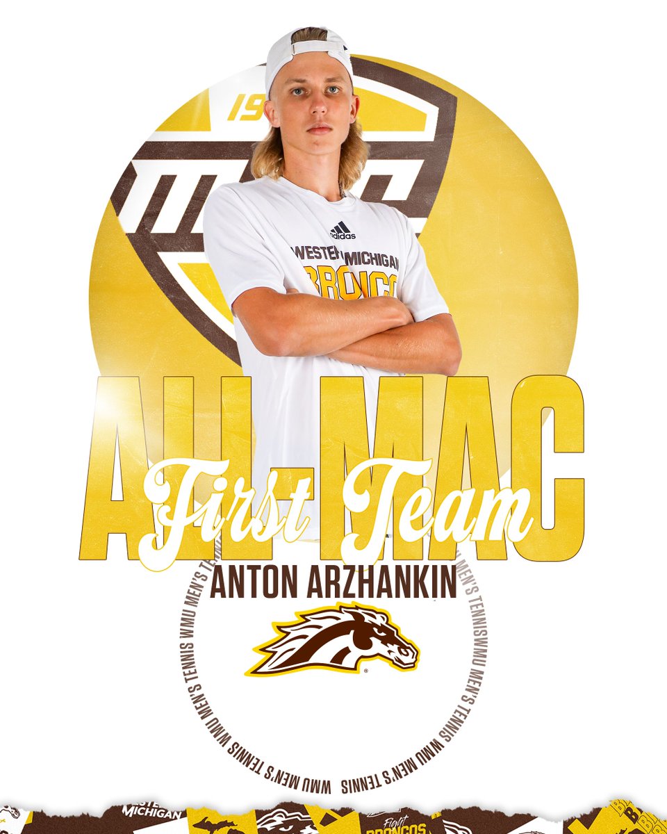 Congratulations to Anton Arzhankin on being named First Team All-MAC! Arzhankin was 9-1 in MAC singles and 6-2 in MAC doubles as he helped the Broncos win their 29th MAC Regular Season Championship!