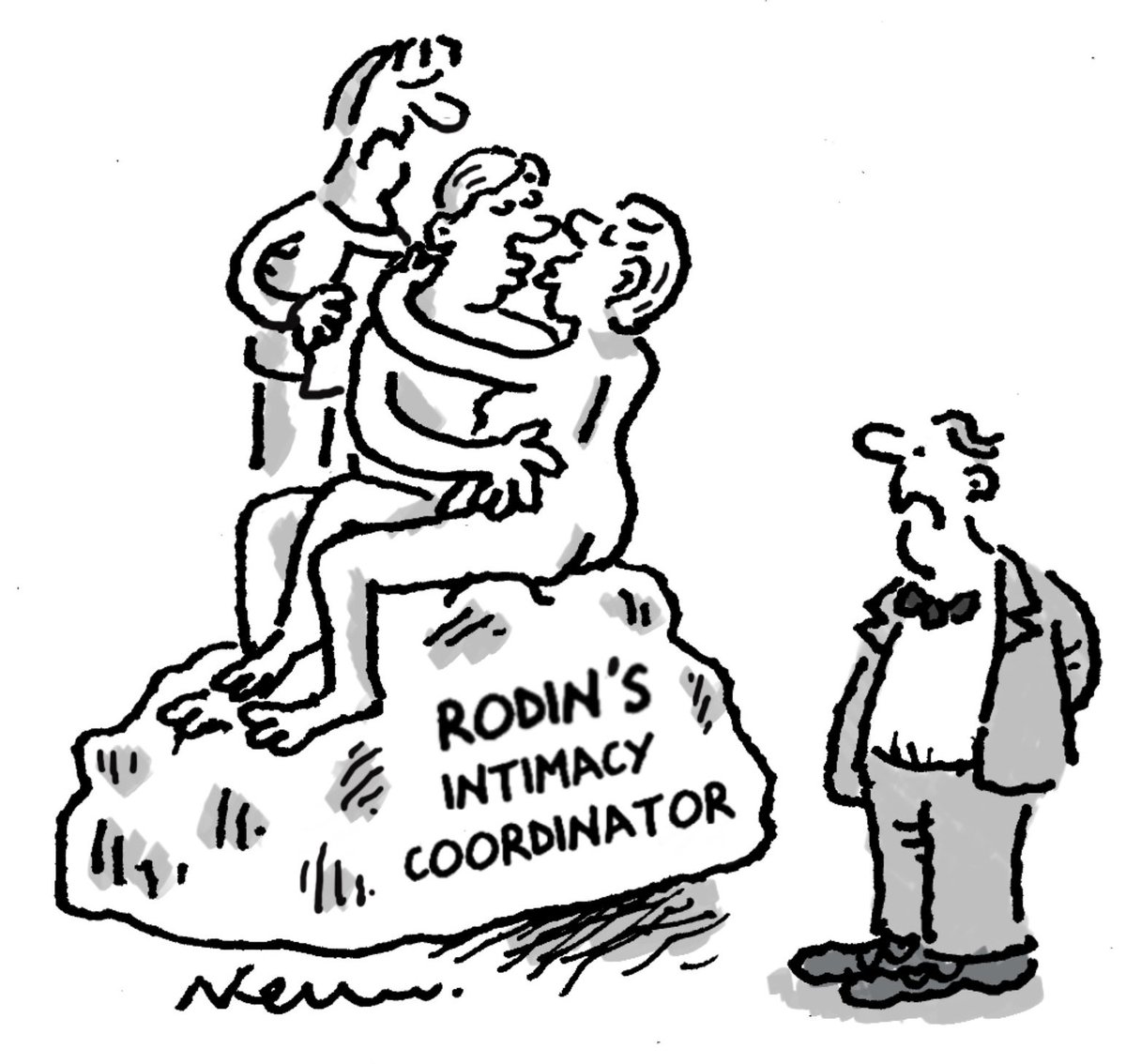 My toon for last week’s ⁦@spectator⁩ #Intimacy #Rodin #sculpture