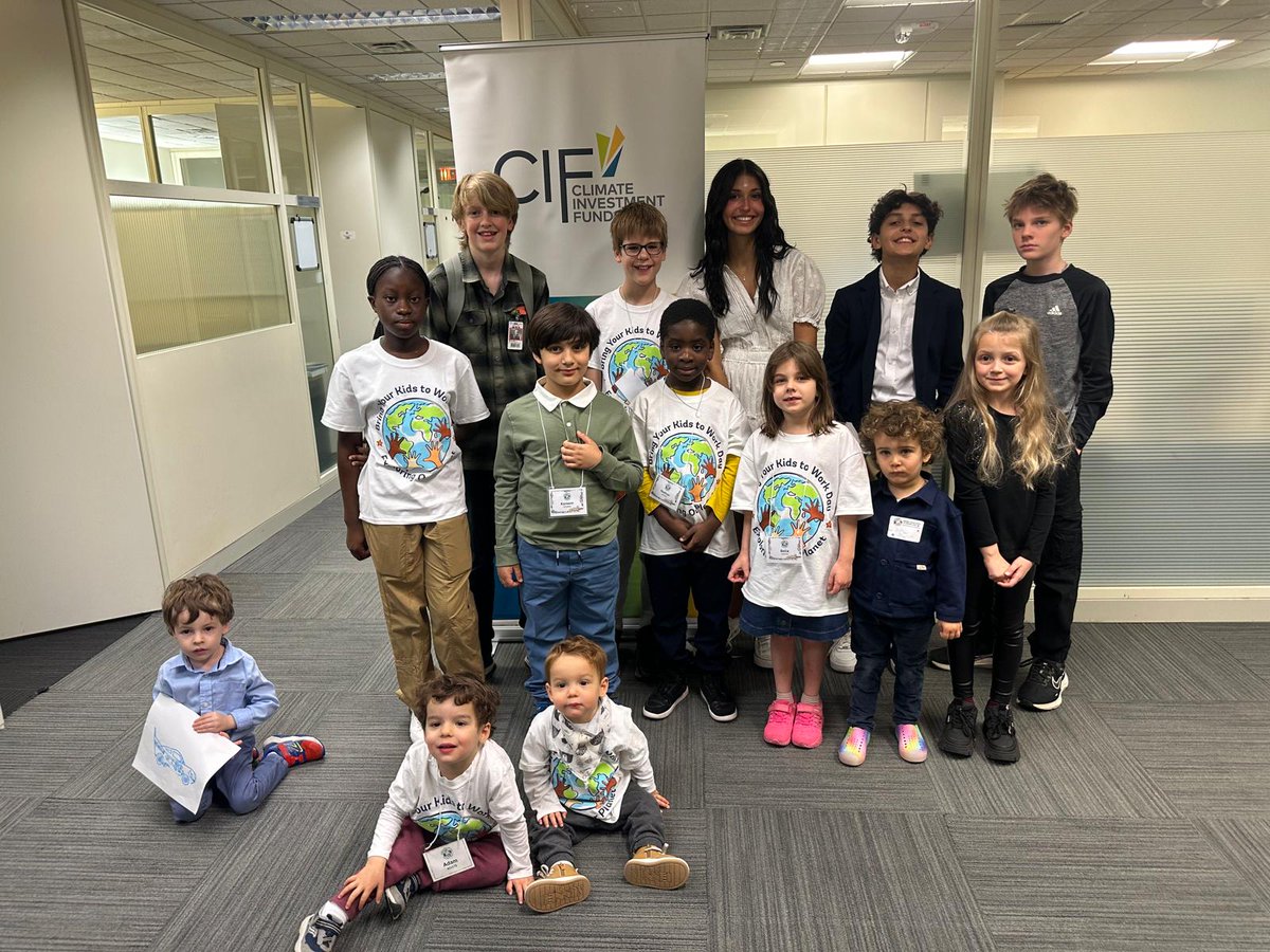 You're never too young to learn about #climatefinance! 🌎 So wonderful to have these future climate leaders at the @CIF_Action offices today for #takeyourkidtoworkday!