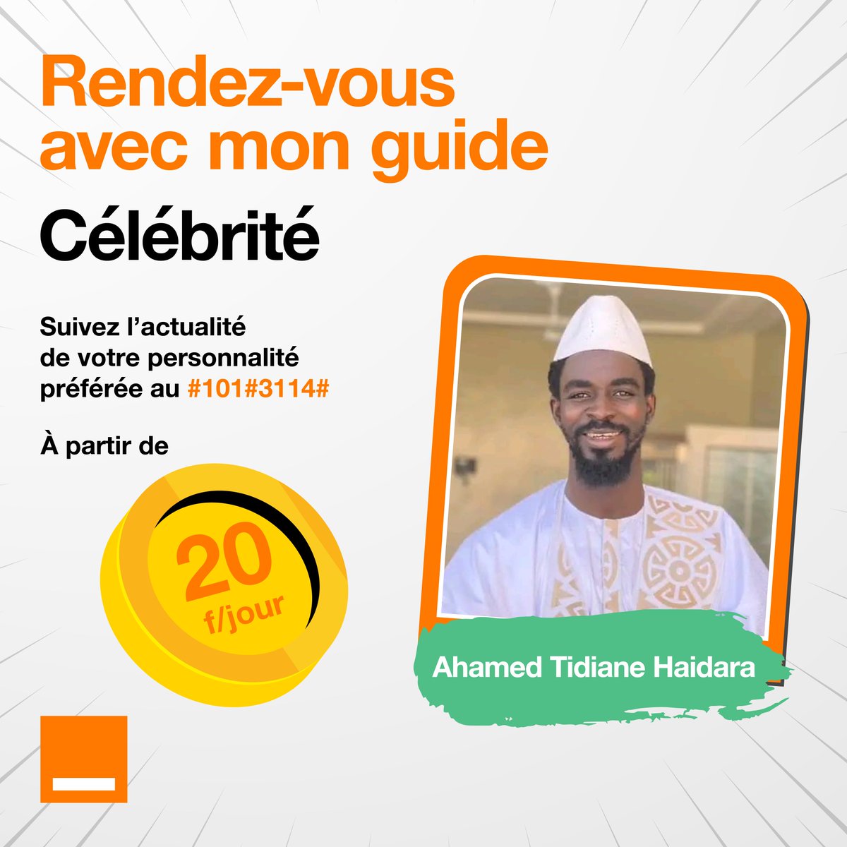 Découvrez Ahamed Tidiane Haidara sur #Celebrite. Pour seulement 20F/jour, restez connecté avec votre guide préféré en écoutant ses messages vocaux au 37900. Souscription au #101#3114#