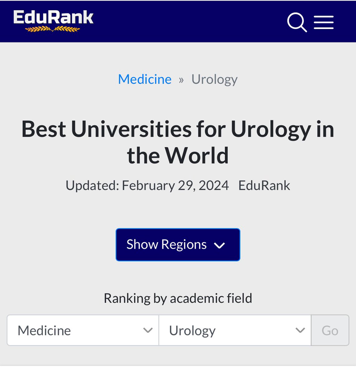 Phenomenol achievement for #urology @uclh @UCLDivofSurgery @UCLHresearch - ranked #8 in the world for university departments. 👏🏽to all our researchers and collaborators and colleagues 🎉