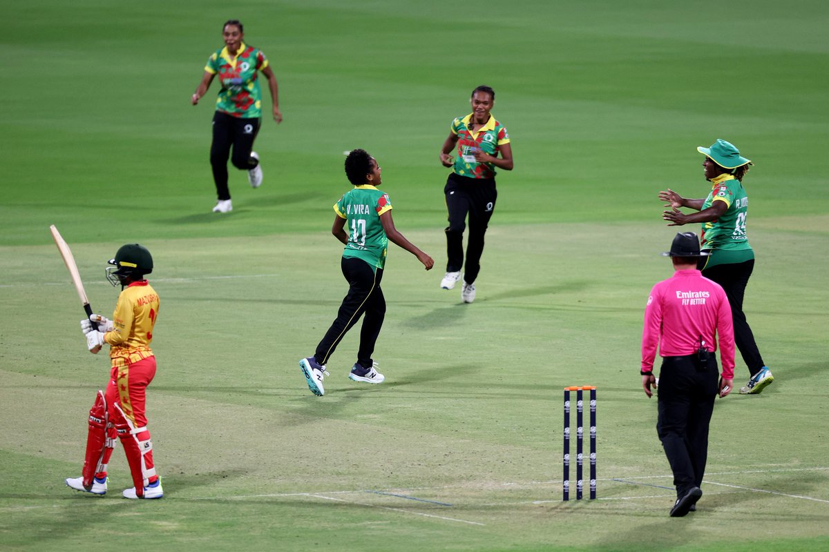 Impressive Vanuatu bowl Zimbabwe out for 61 in the ICC Women's #T20WorldCup Qualifier 2024 match 💪 Can they chase this down? Watch live and FREE on ICC.tv in selected territories, and on Fancode in India and the subcontinent 📺