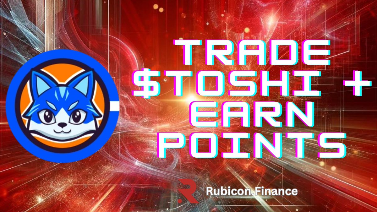 rubicondefi's tweet photo. You can now trade $TOSHI (@Toshi_base) on Rubicon - LFG!

✅ Earn Airdrop Points on Every Trade
✅ Limit Orders
✅ Gasless

Join the party on #Base and trade now: https://t.co/Cj0egbcnu5 https://t.co/k1qzedBB5H