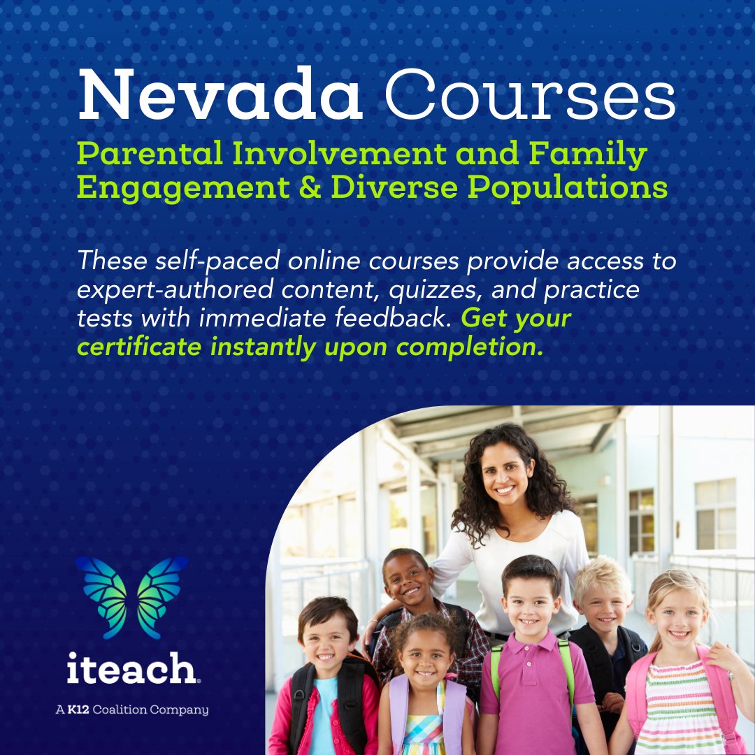 Calling all Nevada teachers! We now offer self-paced, online courses to provide you access to expert-authored content, quizzes, and practice tests with instant feedback. Plus, receive your certificate instantly upon completion! Click here to get started! iteach.net/product-catego…