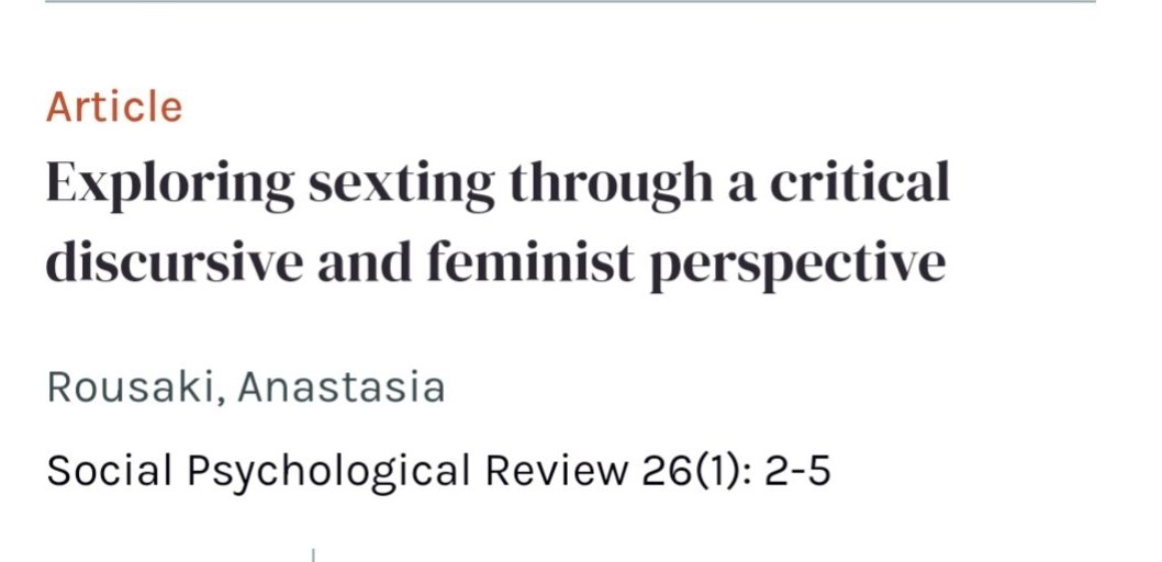 I am currently @ the UKAIS 2024 conference (having a lovely time!!) but I recently wrote a brief methodological piece for the Social Psychological Review (@socialpsychUK ). It's about using critical discursive psychology to explore gender-related issues such as sexting. 😊
