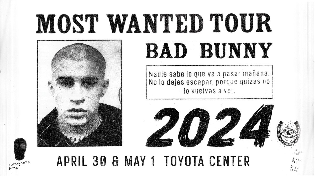 We are just 5️⃣ days away from the Most Wanted Tour with Bad Bunny! What song are you most excited to hear? Leave us a comment 👇🏽👇🏽👇🏽 More info about the show at ToyotaCenter.com