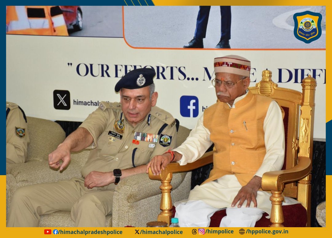 himachalpolice's tweet photo. 𝐑𝐎𝐀𝐃 𝐒𝐀𝐅𝐄𝐓𝐘 𝐀𝐖𝐀𝐑𝐃 𝐂𝐄𝐑𝐄𝐌𝐎𝐍𝐘
𝐏𝐎𝐋𝐈𝐂𝐄 𝐇𝐄𝐀𝐃𝐐𝐔𝐀𝐑𝐓𝐄𝐑𝐒, 𝐒𝐇𝐈𝐌𝐋𝐀
This ceremony aims to honour ROAD SAFETY WARRIORS including officers from Police, Transport, HPPWD, HPRIDCL and NHAI etc.
#Award #Ceremony #RTAs #PHQ #DGP #Himachal #HPPolice https://t.co/LykfUZtdtY