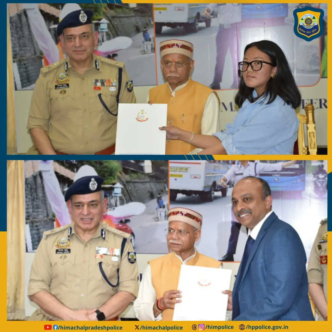 Hon'ble Governor of Himachal Pradesh was the Chief Guest of the function. He felicitated various police officers, officers of other departments who worked best in their fields and the best Samaritans.