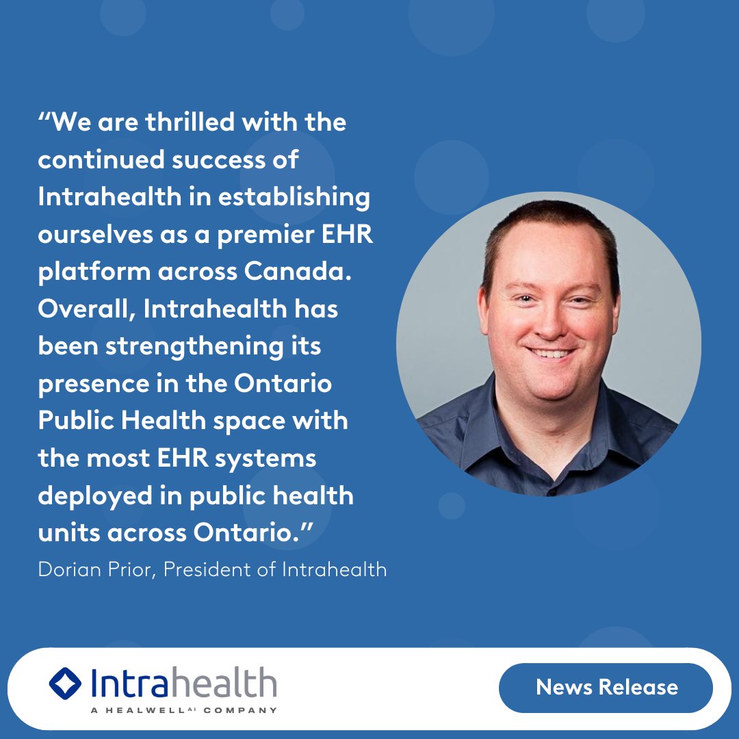 Intrahealth, A @Healwell_AI Company (& former subsidiary of WELL), has partnered with @TOPublicHealth to implement its electronic health record system, Profile. Learn more by following the link below. 🚀   

ow.ly/C6wF50RnAO9  

#WELLHealth #HEALWELLAI #Intrahealth