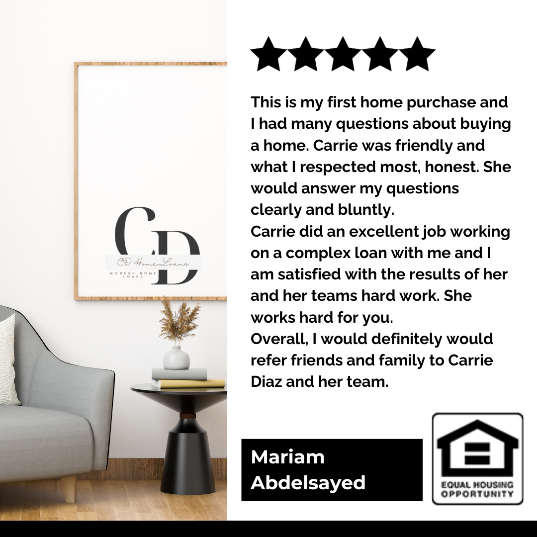 When it's your first home, every question matters. We're here to provide clear, honest answers and a mortgage process that feels seamless. Thank you, Mariam, for trusting us! 

#ClientSatisfaction #HonestAnswers #SeamlessMortgage #FirstHome #ClientTestimonial #TrustCarrieDiaz...