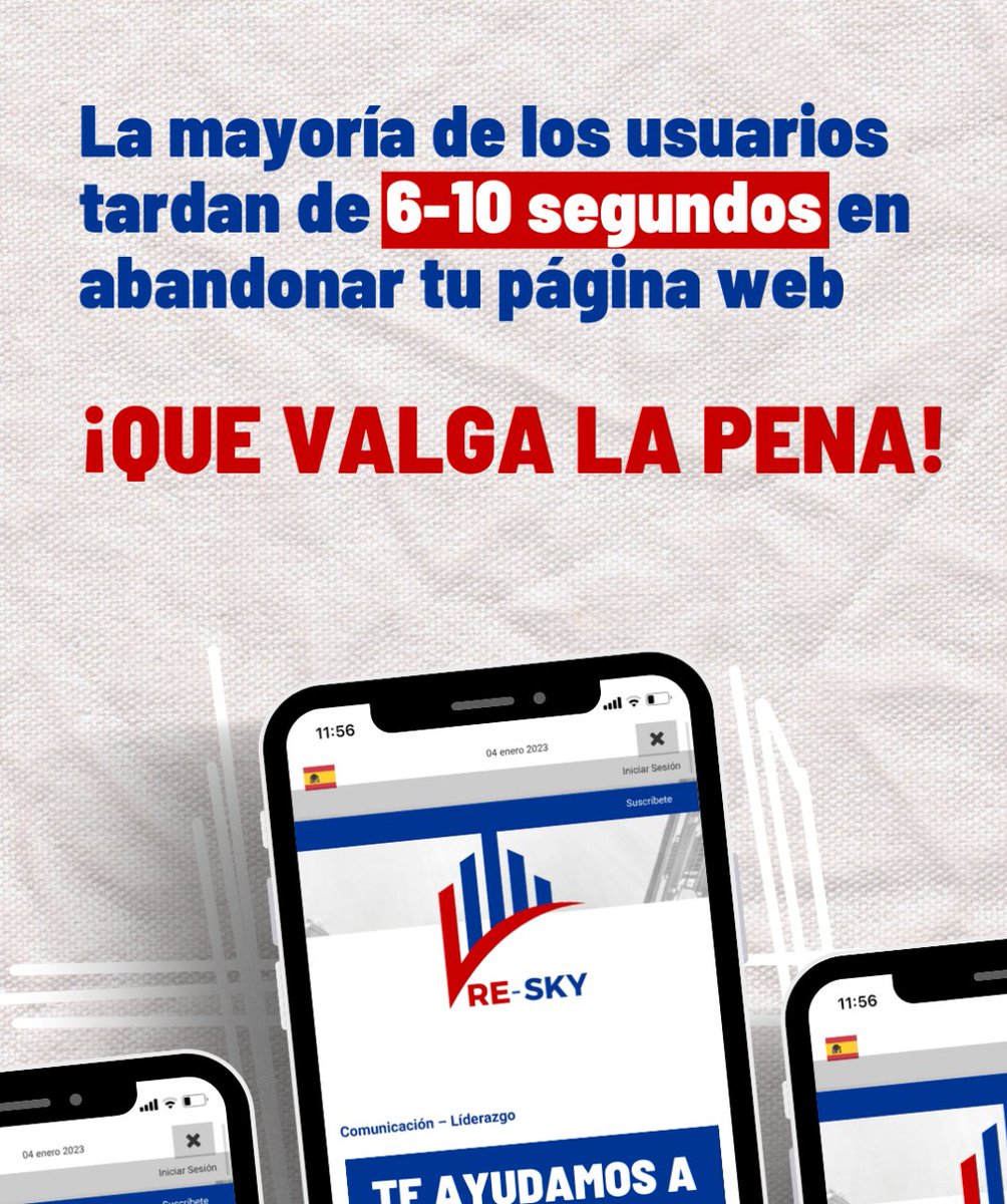 RESKY_2022's tweet photo. 😱 ¿Sabías que la mayoría de los usuarios tardan de 6-10 segundos en abandonar una página web? 
¡Haz que el usuario se quede más tiempo! ¿Te ayudamos?💪🏻📈 
➕ info 👇⁣⁣
https://t.co/UpOLFAC4RS
#resky #comunicación #innovación https://t.co/0tWERvQwIl