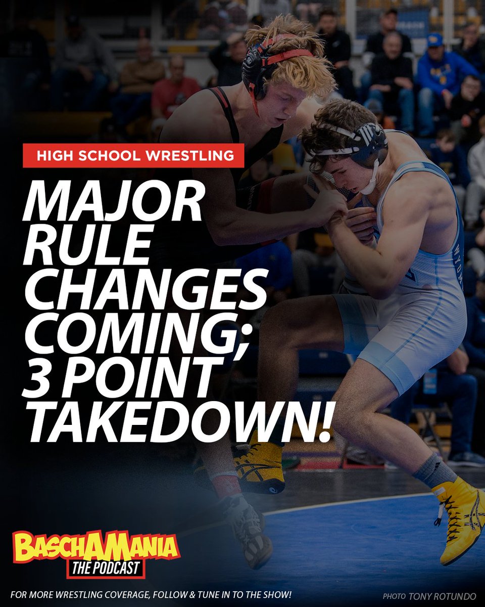 Big day for High School Westling as some major rule changes are passed, including a 3-point takedown, college out-of-bounds rules (one point of contact) &amp; 2, 3, and 4-point near falls. 

Can read more on all the rule changes here: intermatwrestle.com/articles.html/…