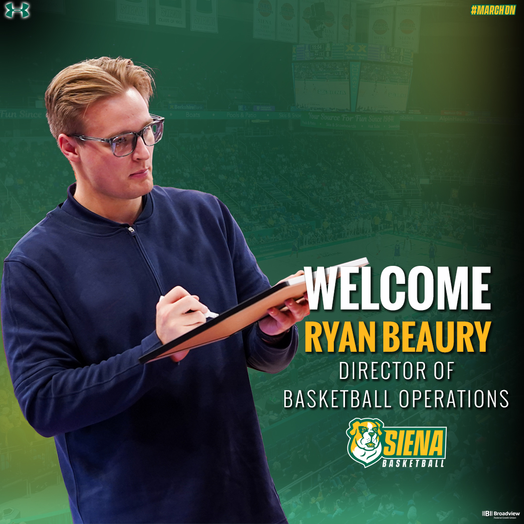 🏀 Coaching Staff ✅ Excited to introduce Director of Basketball Operations Ryan Beaury Welcome, @beaury_ryan! 📰 t.ly/NTpMY #MarchOn x #SienaSaints