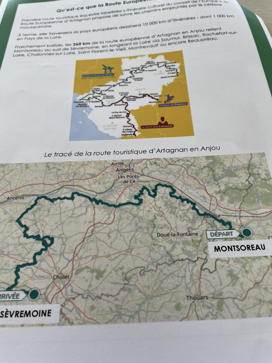 Présentation de la Route #d’Artagnan qui traverse <a href="/Maine_et_Loire/">Département Maine-et-Loire</a> de @osezmauges à <a href="/MairiedeSaumur/">Ville de Saumur</a> en passant par @loirelayonaubance 260 km sentiers et routes équestres. Merci au CRTE <a href="/JackieGoulet1/">Jackie Goulet</a> @MarcSchmitter <a href="/Y_SemlerCollery/">Yann SEMLER-COLLERY</a> Un pour tous, tous En anjou le 9-10-11 mai