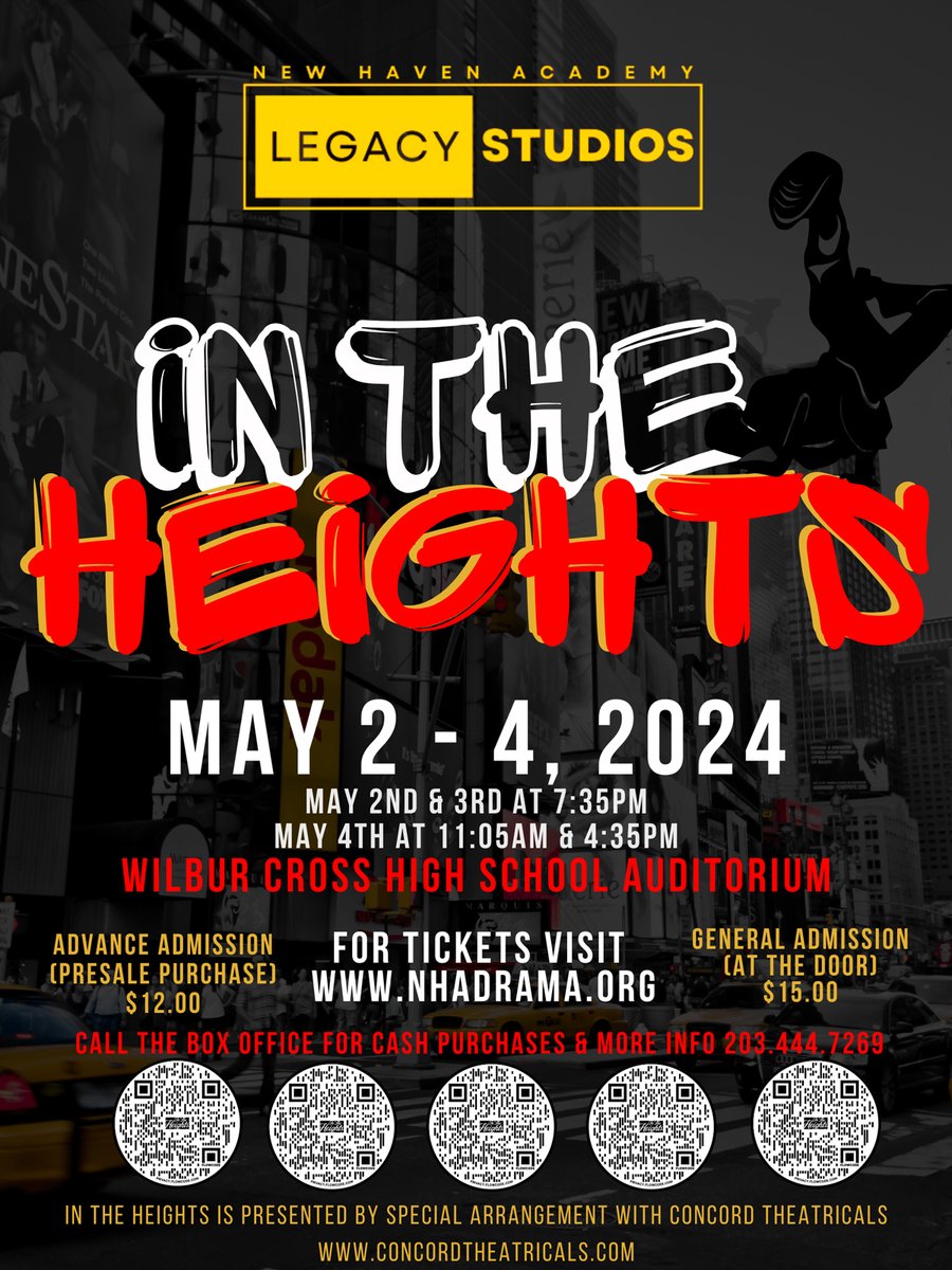 New Haven Academy Drama Presents 'In The Heights'! May 2-3 7:35pm May 4th 11:05am & 4:35pm
ow.ly/Y0wx50Roisx