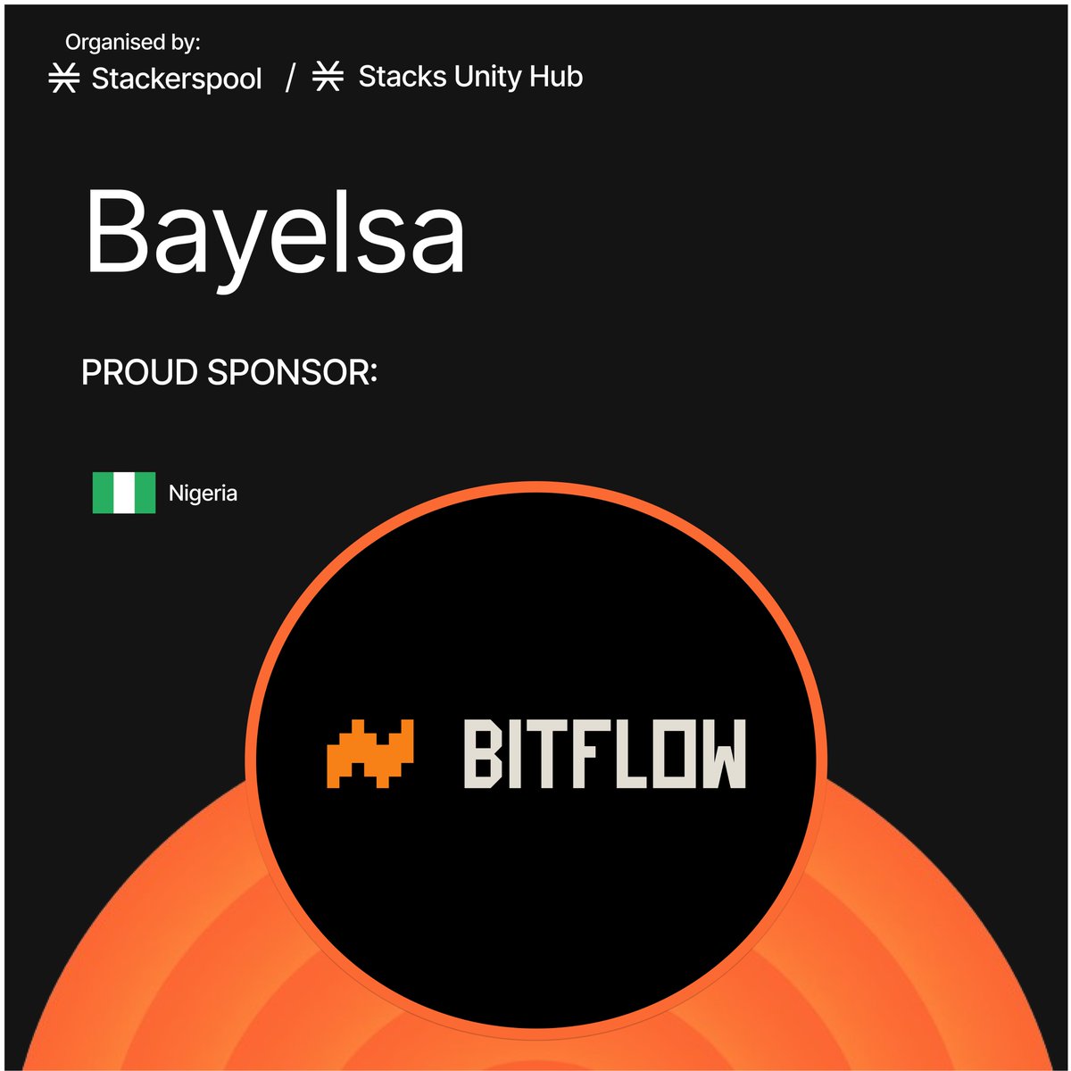 We're proud to support @Stackerspool and <a href="/Stacks_hub/">吕梁晨芙</a> celebrating <a href="/StacksOrg/">Stacks Foundation 🟧</a> Nakamoto upgrade and Bitcoin Halving!

📅 April 25th, 2024 
📍Blockchain Hub, Bayelsa,