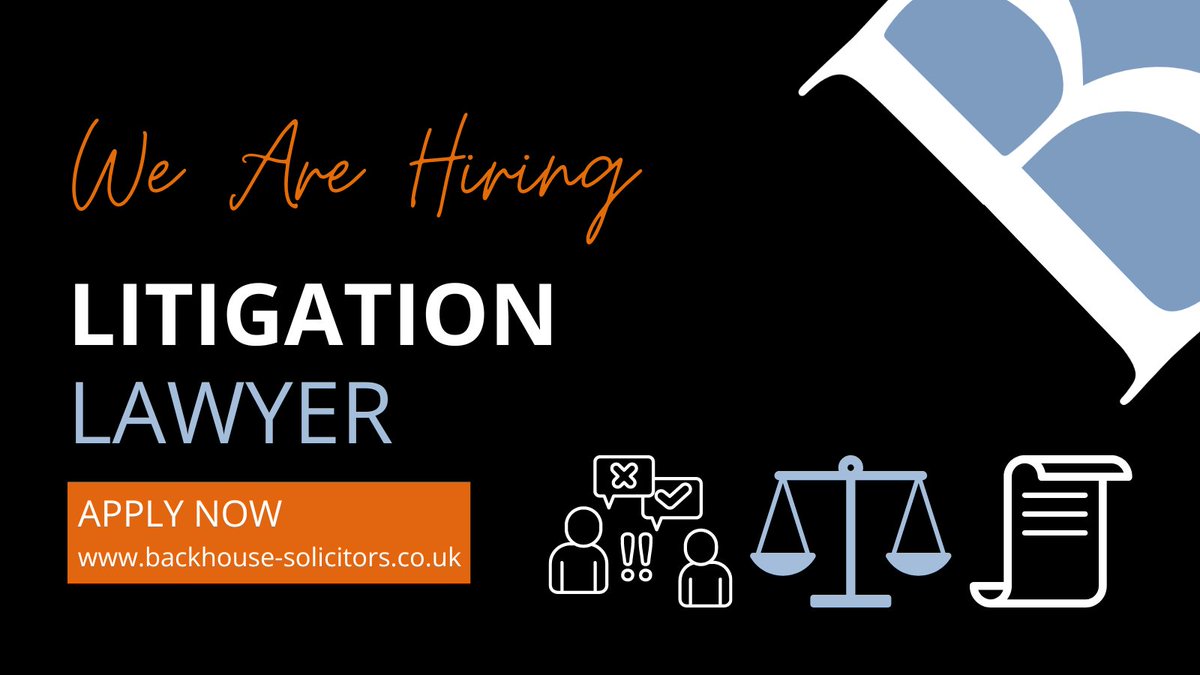 We are HIRING! Are you an ambitious Litigation Lawyer looking for a new challenge? Visit zurl.co/1Xgk for more information about the role. #wevegotyourback #litigation #solicitor #careeropportunity #vacancy