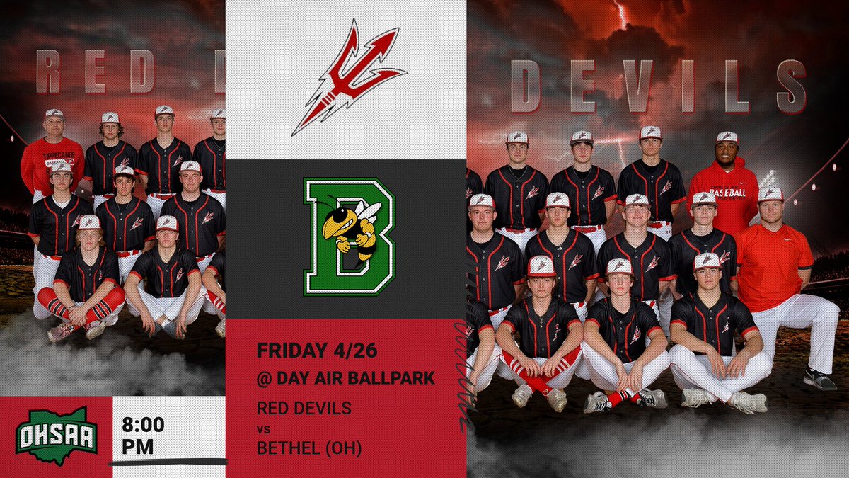 The Tippecanoe Red Devils (11-6) will take on the Bethel Bees (10-5) in varsity baseball action this Friday, April 26th at 8pm @ Day Air Ballpark in the Dayton Dragons HS Baseball Showcase. Admission is free but parking can be tough. @TippHSBaseball