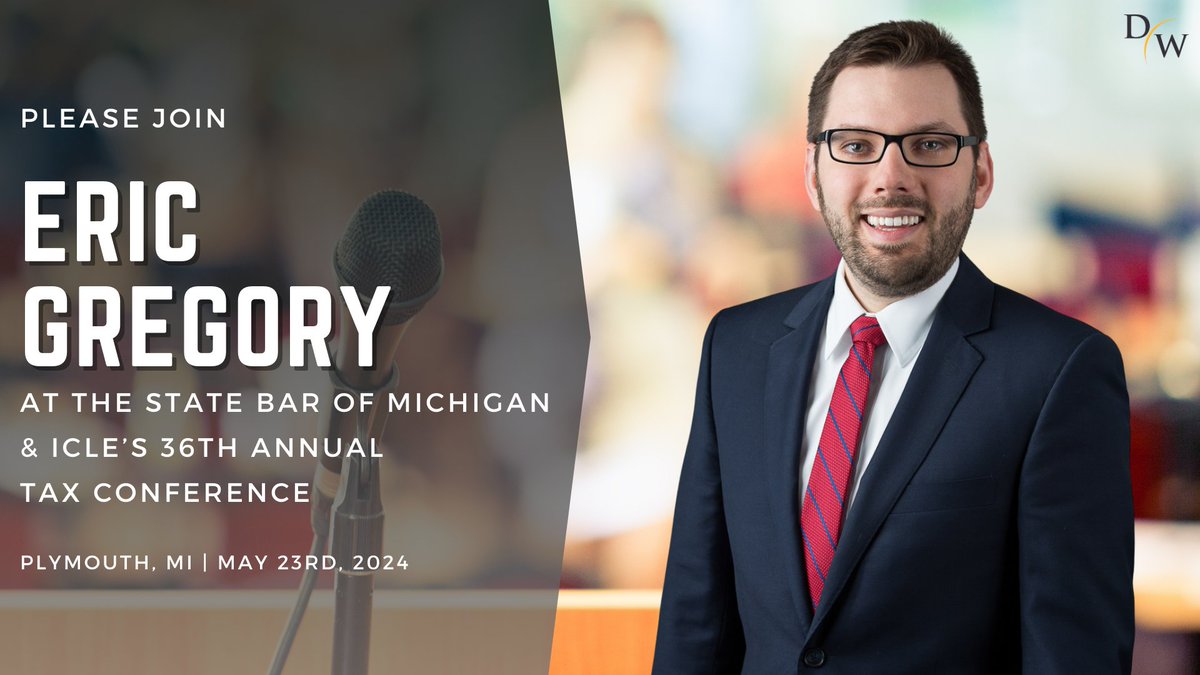Join Eric Gregory as he presents, “New Disclosures, Fees, and Litigation Challenges for ERISA Health Plans,” for the @MIStateBar Taxation Section and Institute of Continuing Legal Education’s 36th Annual Tax Conference. Register here: bit.ly/4aaI3Xm #taxlaw